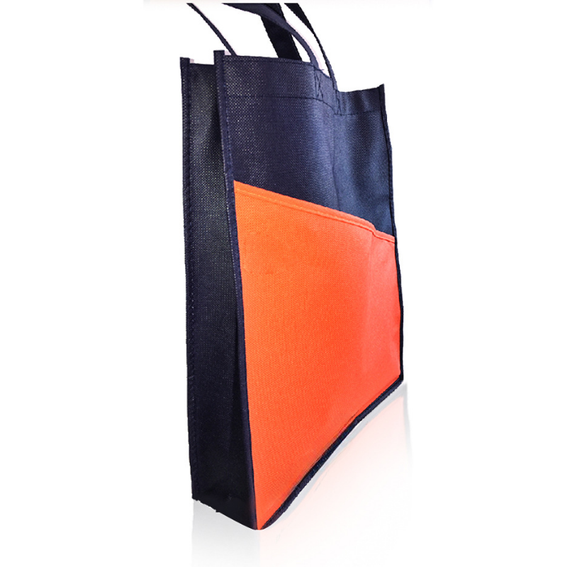 15.0" x 12.6" x 3.9" Creative Color-blocking Nonwoven Tote Bag with Your Logo