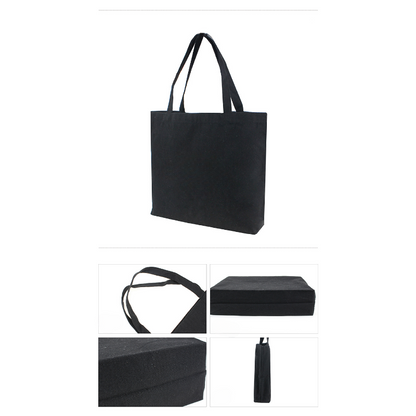 16.5" x 13.8" x 4.0" Promotional 10 oz Black Canvas Bag with Shoulder Length Handles MOQ 10