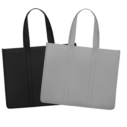 15.75" x 12"x 6" Non Woven Reusable Bags for Groceries Heavy Duty Grocery Tote Bags with Reinforced Handles and Sturdy Bottom