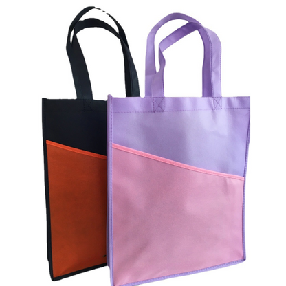 15.0" x 12.6" x 3.9" Creative Color-blocking Nonwoven Tote Bag with Your Logo