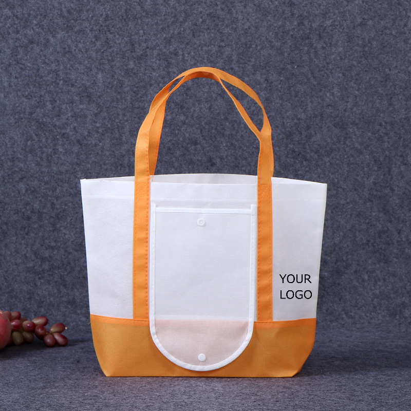 12"x 13"x 8" Foldable Non-woven Tote Bag with Snap Clouse