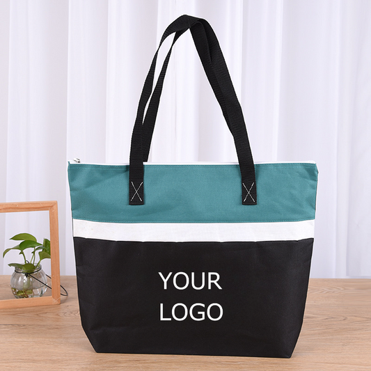 Oxford Cloth Bag 600D Waterproof Tote Bag Super Large Capacity Zipper Shopping Bag, 17" x 14" x 3"