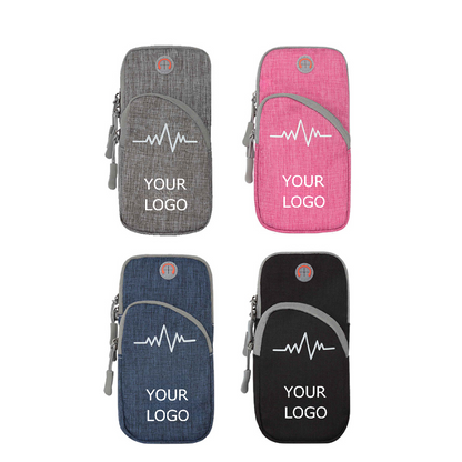 Oxford Cloth Arm Bag Gym Phone Holder for Arm with Electrocardiogram Printing MOQ 10