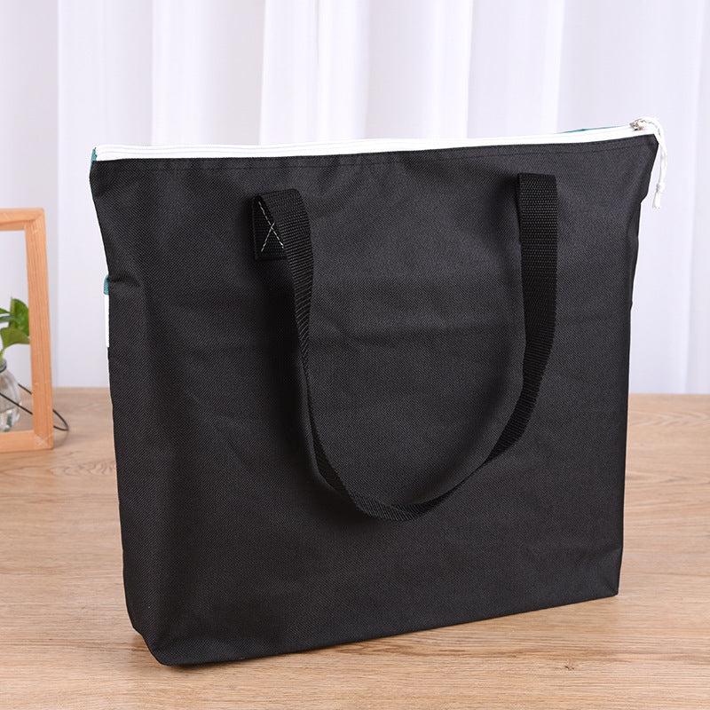 Oxford Cloth Bag 600D Waterproof Tote Bag Super Large Capacity Zipper Shopping Bag, 17" x 14" x 3"