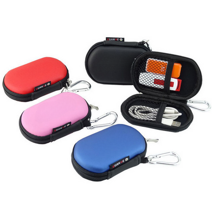 Small Oval Storage Cases, Portable Storage Bag for  USB Charging Cable, Bluetooth Headphone, Headset, MOQ 20