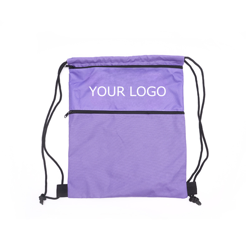 13.78"x16.93" Custom Drawstring Backpack Bag Water Resistant String Bag Sports Sackpack with Zipper