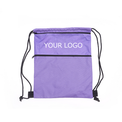 13.78"x16.93" Custom Drawstring Backpack Bag Water Resistant String Bag Sports Sackpack with Zipper