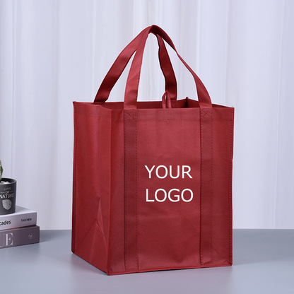 13" x 14.5"x 10" Foldable and Reusable Non-woven Shopping Bag with Reinforced Handles