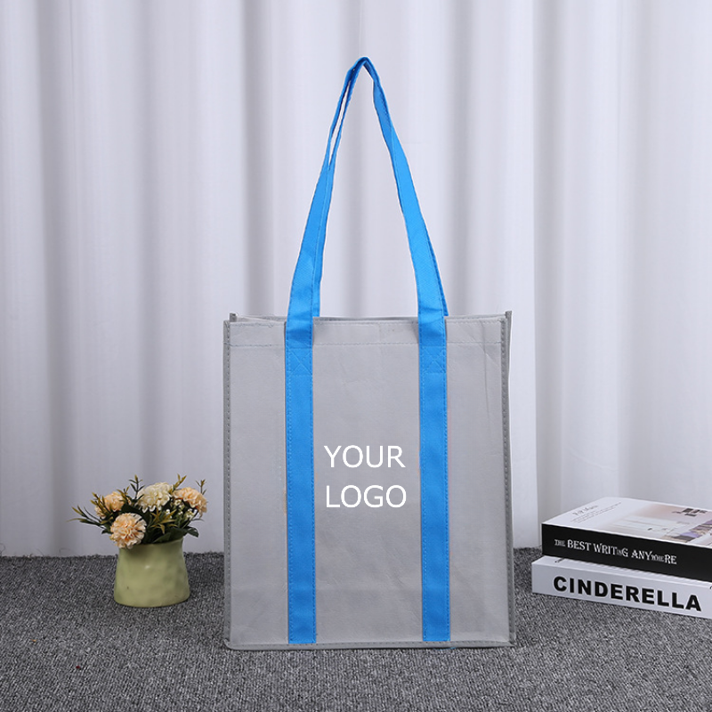 13" x 14.5"x 10" Custom Non-woven Fabric Grocery Bag with Long Reinforced Handles