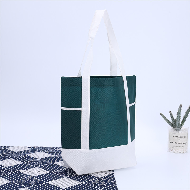 18.5"x 15.35"x 6.69" Trendy Patchwork Non-woven Tote Bag with Side Pockets