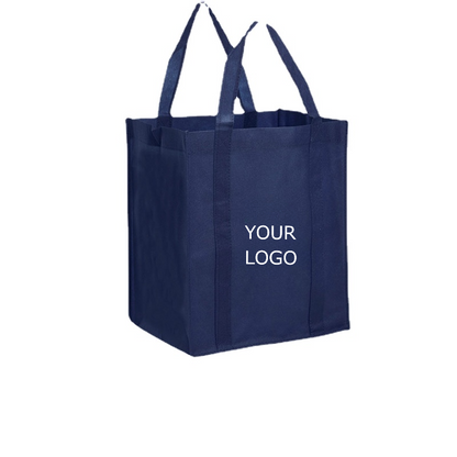 12.6" x 12.6" x 7.1" Non Woven Reusable Bags for Groceries Heavy Duty Grocery Tote Bags with Reinforced Handles