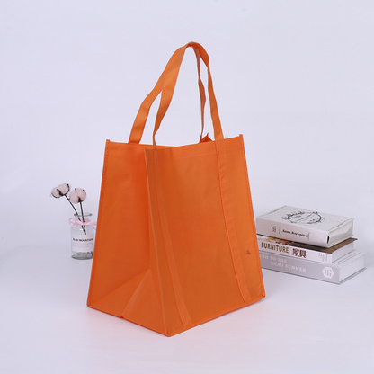 13"x 15"x 10" Heavy Duty Non Woven Grocery Tote Bags with Reinforced Handles