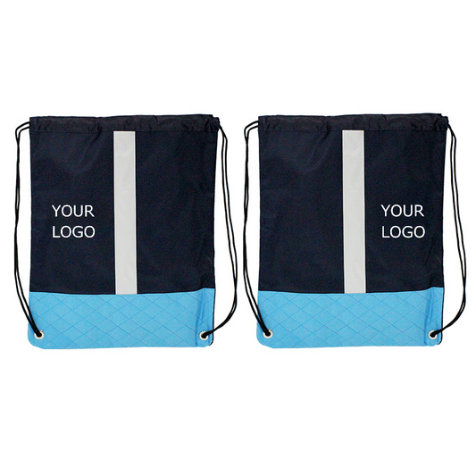 Promotional Drawstring Backpack Bag with Reflective Strip, 17.9" x 14.3", MOQ 10