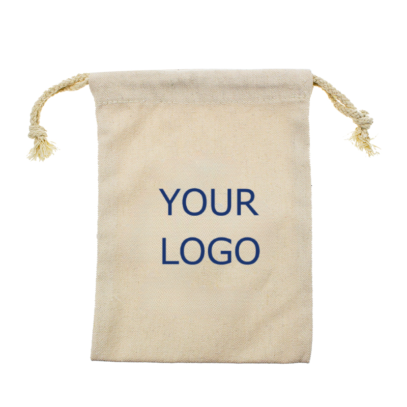 5.9" x 8.3" Promotional 10 oz Canvas Drawstring Bag for Home Storage MOQ 10