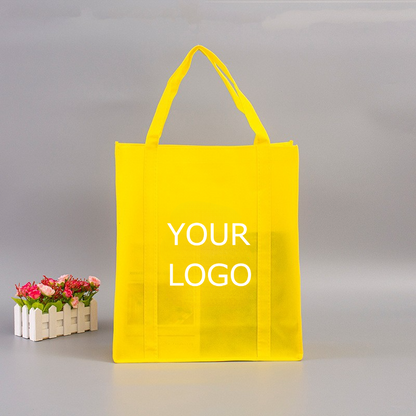 13"x 15"x 10" Customized Reusable Non-woven Tote Bags with Reinforced Handles