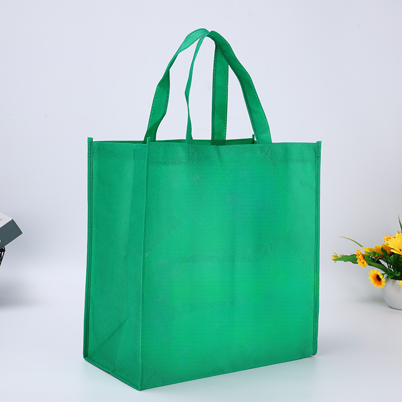 12" x 12.75"x 8" Durable, Recyclable,Washable Tote Bag Foldable, Portable Non-woven Shopping Bag