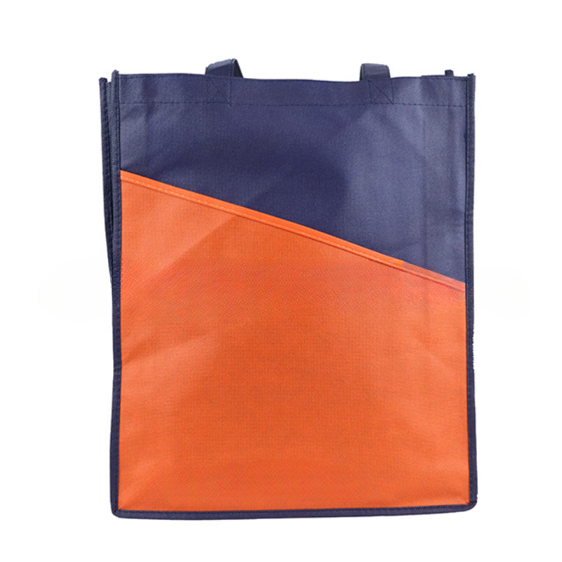 15.0" x 12.6" x 3.9" Creative Color-blocking Nonwoven Tote Bag with Your Logo