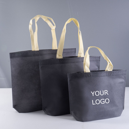 17.72"x14.17"x3.94" Custom Thickened Non-woven Tote Bag Foldable and Reusable Shopping Bag