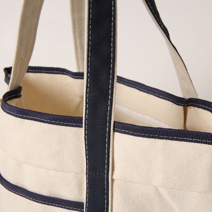 16.25" x 12.13"x 4.88"  Custom Oxford Cloth Color-blocking Tote Bag with Long Reinforced Handles