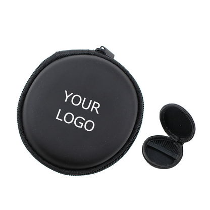 Mini Round Portable Storage Bag Case for Headphones Headset, Multifunctional Logo Storage Organizer for Cables, MOQ 20