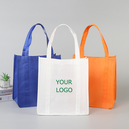 13"x 15"x 10" Reusable and Foldable Non Woven Shopping Bags with Reinforced Handles for Groceries