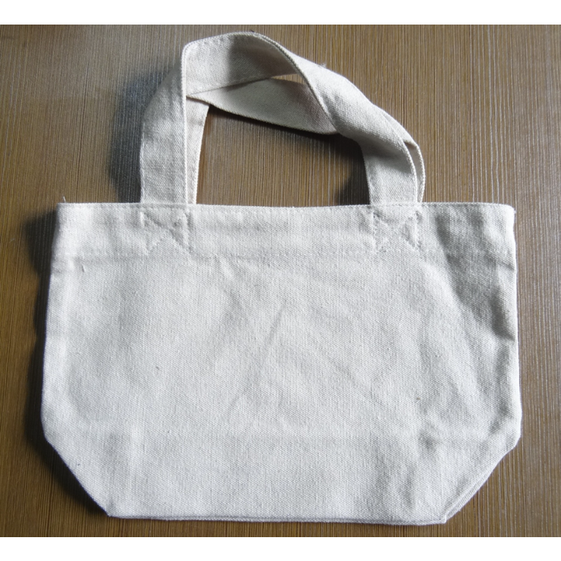 Cotton Canvas Small Tote Bag, Gift Bag, Shopping Bag, 11.2" x 7.3" x 3"