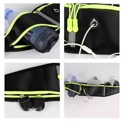 Small Belt Pack with Adjustable Strap, Bottle Holder Bag, Custom Waist Bag with 3 Pockets, MOQ 10