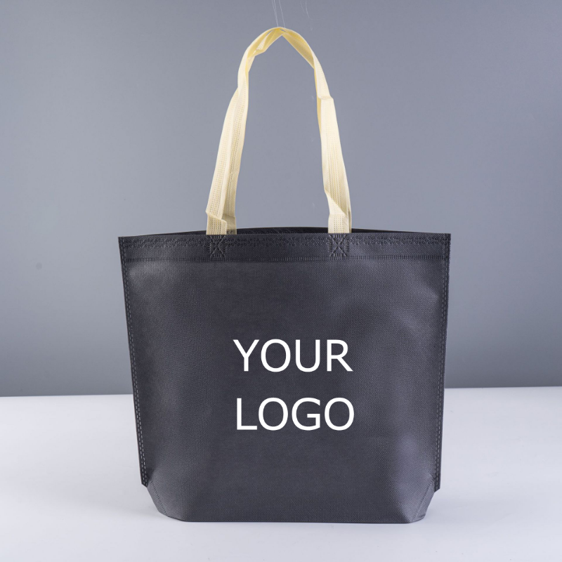 17.72"x14.17"x3.94" Custom Thickened Non-woven Tote Bag Foldable and Reusable Shopping Bag