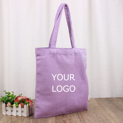 14.25" x 18.25"x 4.33" Canvas Lightweight Medium Reusable Grocery Shopping Cloth Bag with Your Logo