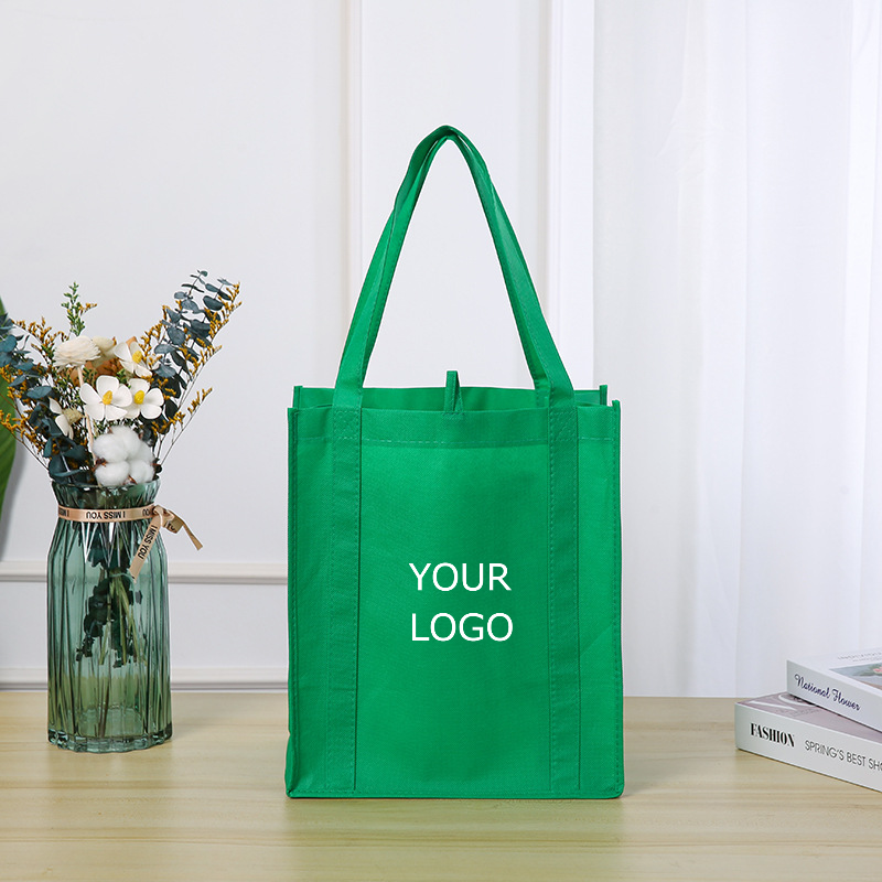 10"x 14"x 6" Customized Portable and Reusable Non-woven Bag with Long Reinforced Handles