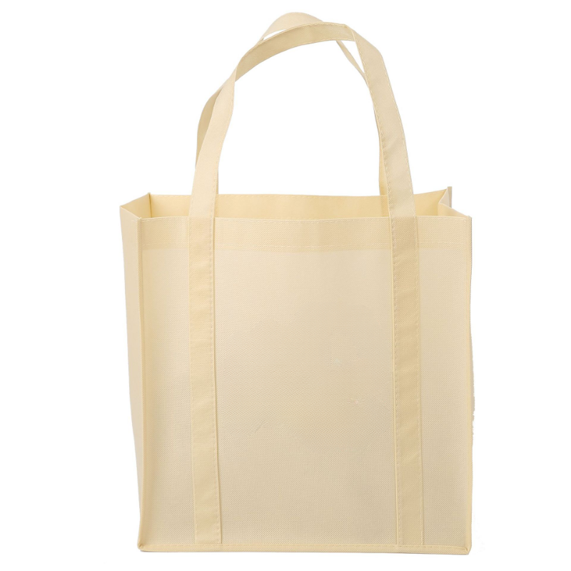 12.6" x 12.6" x 7.1" Non Woven Reusable Bags for Groceries Heavy Duty Grocery Tote Bags with Reinforced Handles