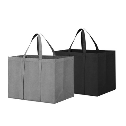 15.75" x 12"x 6" Non Woven Reusable Bags for Groceries Heavy Duty Grocery Tote Bags with Reinforced Handles and Sturdy Bottom