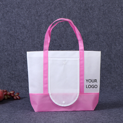 12"x 13"x 8" Foldable Non-woven Tote Bag with Snap Clouse