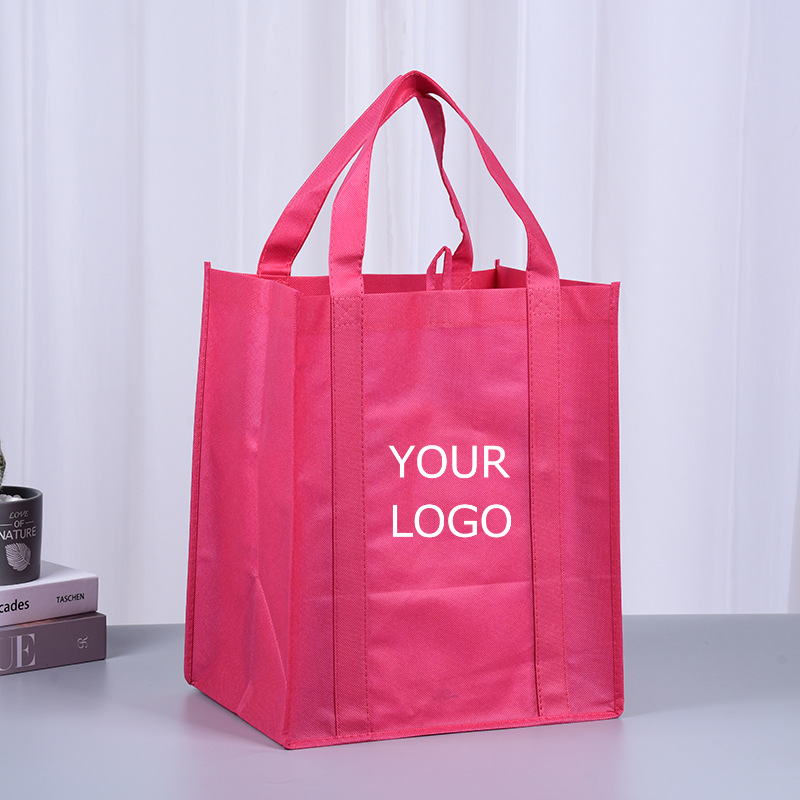 13" x 14.5"x 10" Foldable and Reusable Non-woven Shopping Bag with Reinforced Handles