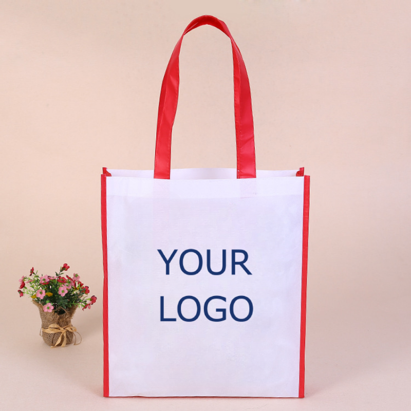 11.8" x 15.7" x 3.9" Reusable 80 GSM Spunbond Nonwoven Vertical Tote Bag for Travel Storage