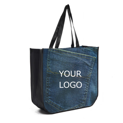 15.75" x 14.57" x 5.91" Custom Foldable Rounded Corner Non-woven Bag Lamination Eco-friendly Shopping Bag