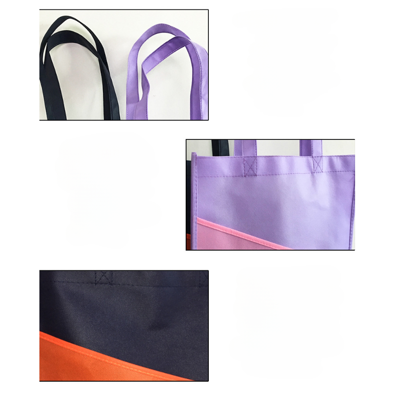 15.0" x 12.6" x 3.9" Creative Color-blocking Nonwoven Tote Bag with Your Logo