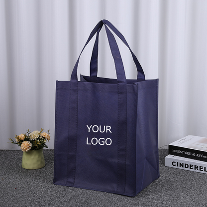 13" x 14.5"x 10" Custom Non-woven Fabric Grocery Bag with Long Reinforced Handles