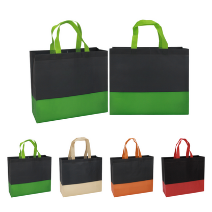 12.5"x 11"x 4" Custom Lamination Non-woven Two-tone Fashion Bags for Shopping