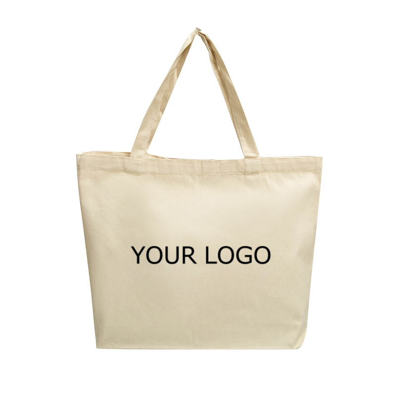 Sample For 15.0"x 12.6"x 4.0" Custom 10 oz  Reusable Natural Grocery Shopping Canvas Bag MOQ 10