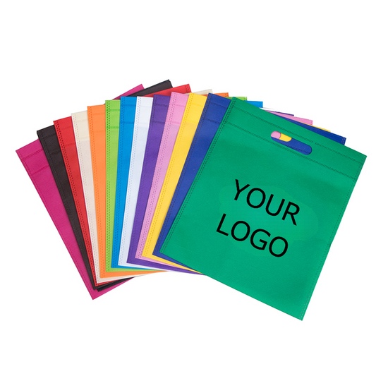 Promotional Eco-friendly Non-woven Bags with Die Cut Handles, Reusable Mini Flat Bag with No Side, 11.8" x 9.8", MOQ 100