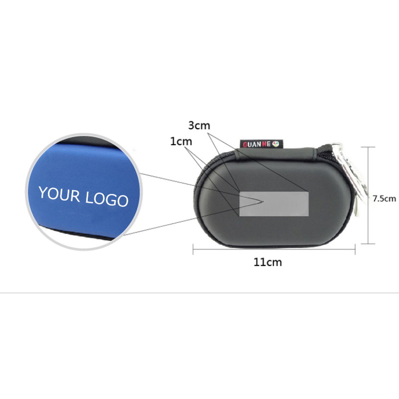 Small Oval Storage Cases, Portable Storage Bag for  USB Charging Cable, Bluetooth Headphone, Headset, MOQ 20