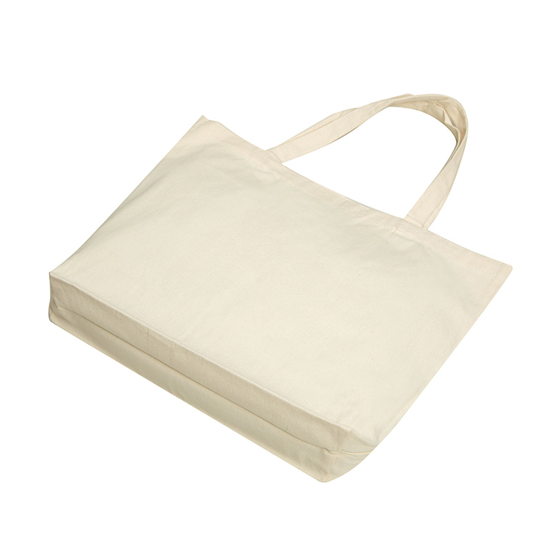 15.0"x 12.6"x 4.0" Custom 10 oz  Reusable Natural Grocery Shopping Canvas Bag MOQ 10