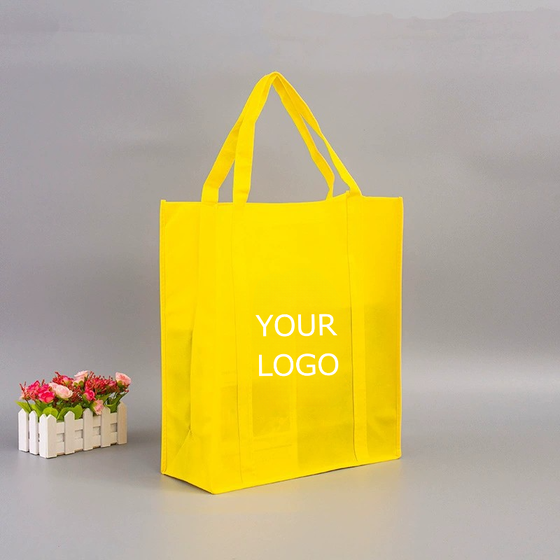 13"x 15"x 10" Customized Reusable Non-woven Tote Bags with Reinforced Handles