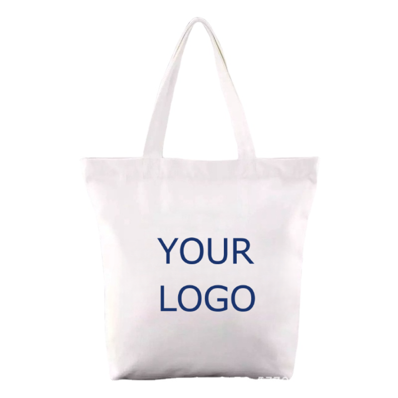 Cotton Canvas Tote Bag Promotional Portable Shopping Bag, 15" x 16" x 4"