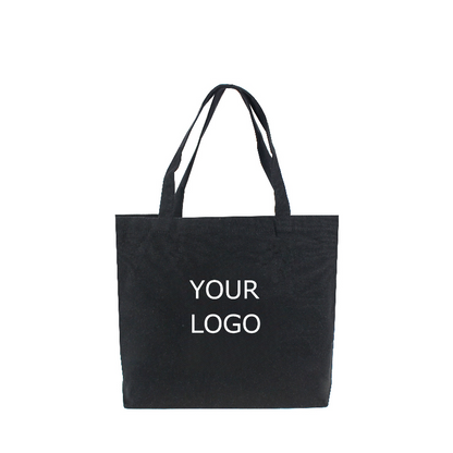 16.5" x 13.8" x 4.0" Promotional 10 oz Black Canvas Bag with Shoulder Length Handles MOQ 10