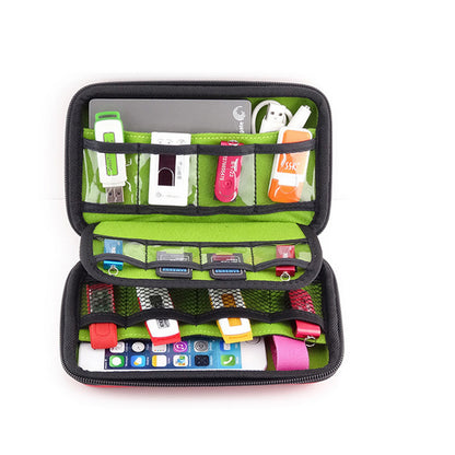 High Quality Cable Storage Bag, Custom PU Leather Storage Organizer, Shockproof,  7.5" x 4.7", MOQ 20