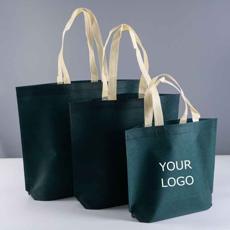 17.72"x14.17"x3.94" Custom Thickened Non-woven Tote Bag Foldable and Reusable Shopping Bag