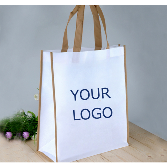 11.8" x 11.8" x 3.9" Custom Reusable Non Woven Bag with Handles for Groceries and Shopping