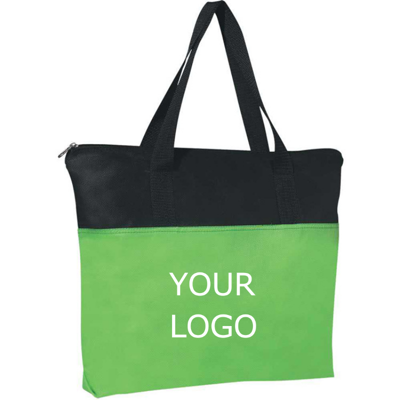 15" x 14" Custom Fashionable Two-tone Color-blocking Non-woven Tote Bag